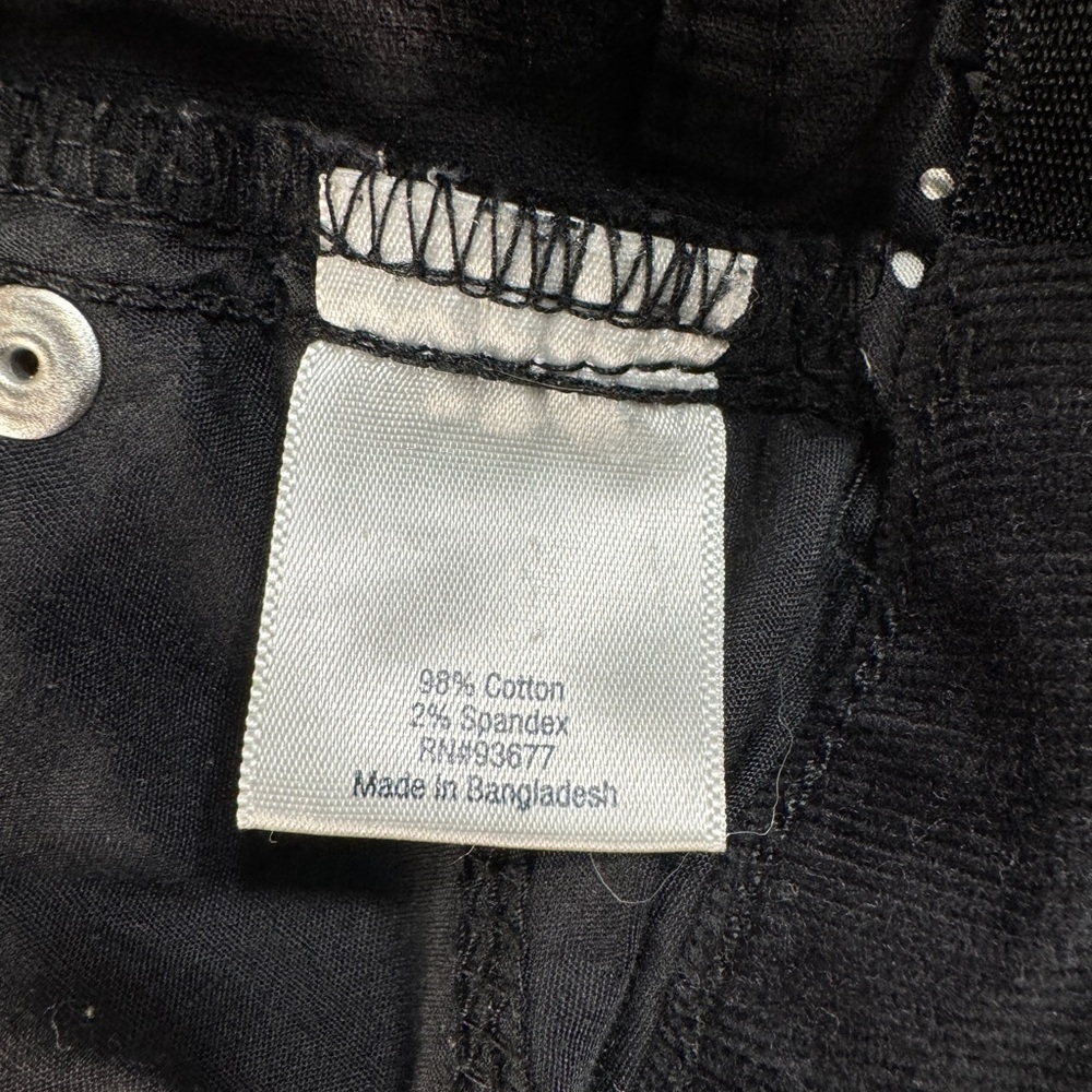 Corduroy Black Pull On Straight Leg Womens 16 Spooky Fall Witchy Comfort Stretch - Picture 7 of 13